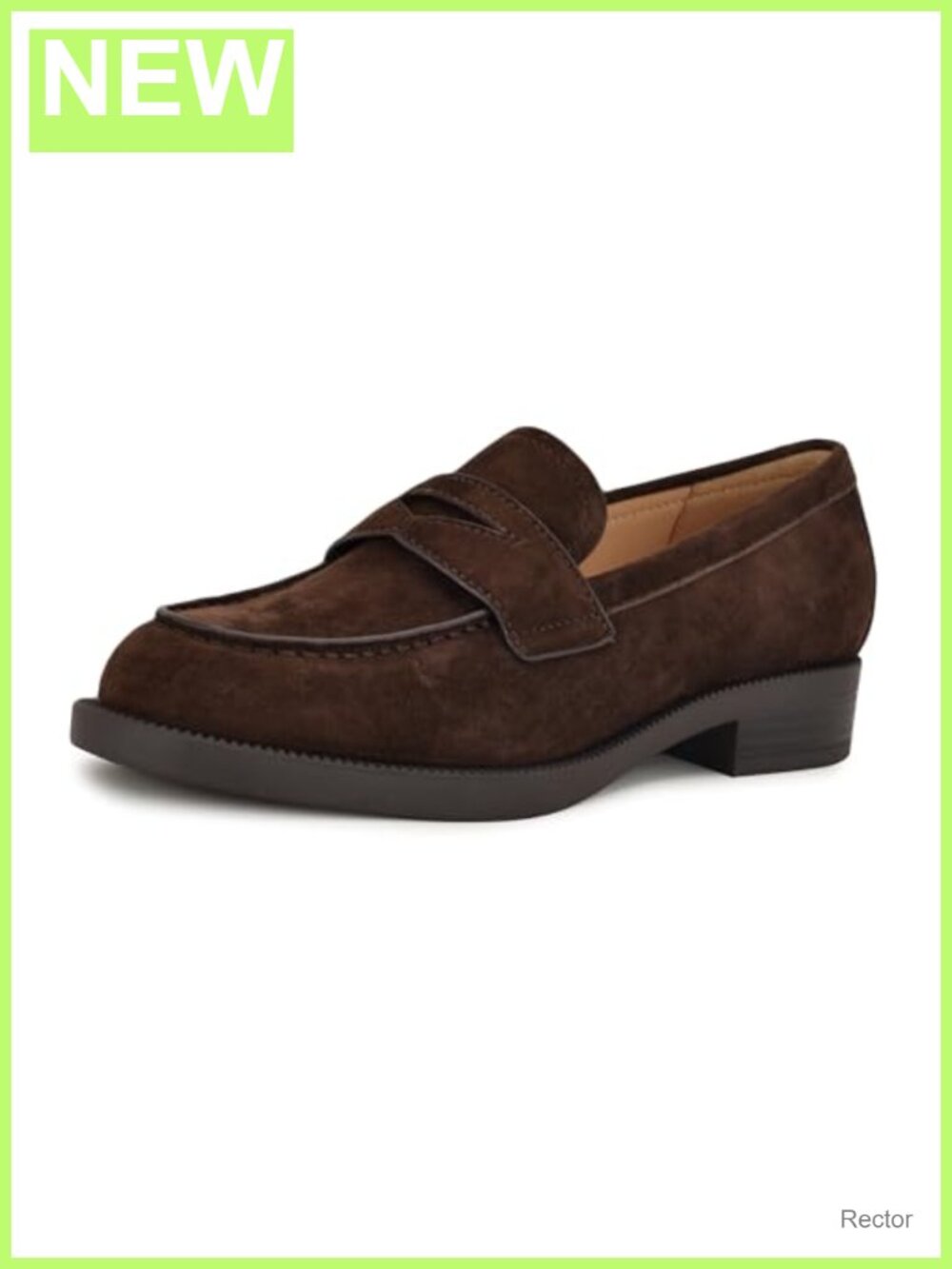 Nine West Berg Women's Casual Slip-On Loafers Almond Toe 1.1" Heel Leather